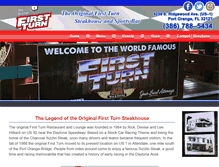 Tablet Screenshot of firstturnsteakhouse.com